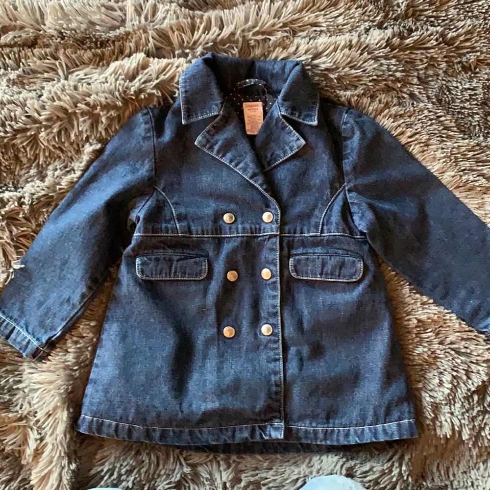 Gymboree lined long denim jacket. Size 4